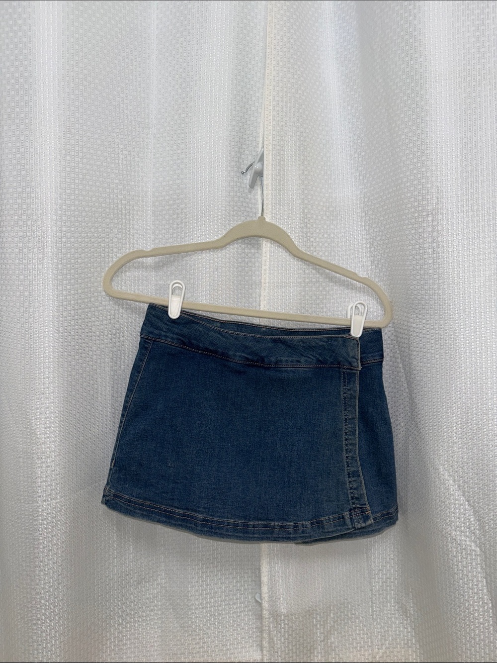Aeropostale Dark Blue Denim Mini Skirt with Subtle Seams